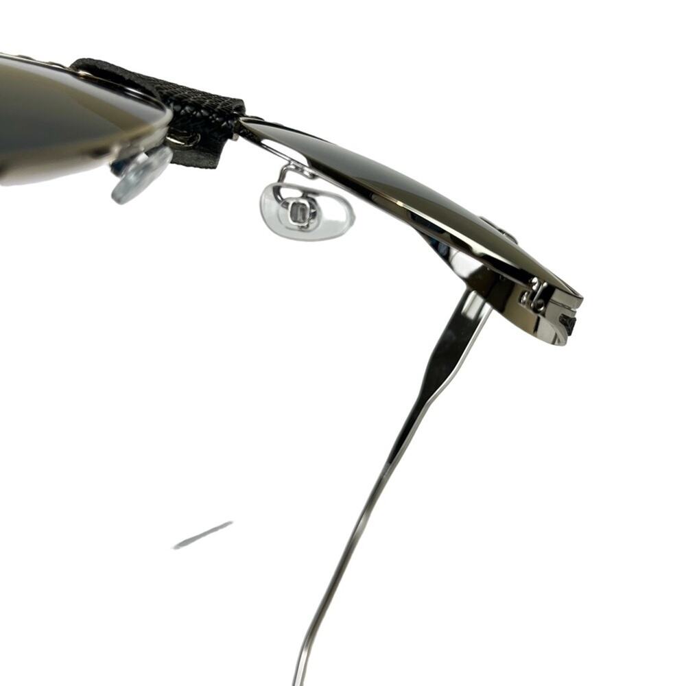 AVIATOR Black Faux Leather Metal Frame Large Sunglasses Sun Glasses Fashion - Picture 13 of 15